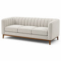 3-Sitzer Sofa mit Massivholzgestell und Polyesterbezug Hellgrau 225cm