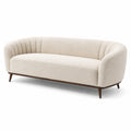 Dreisitzer Sofa Bouclé Stoff Creme