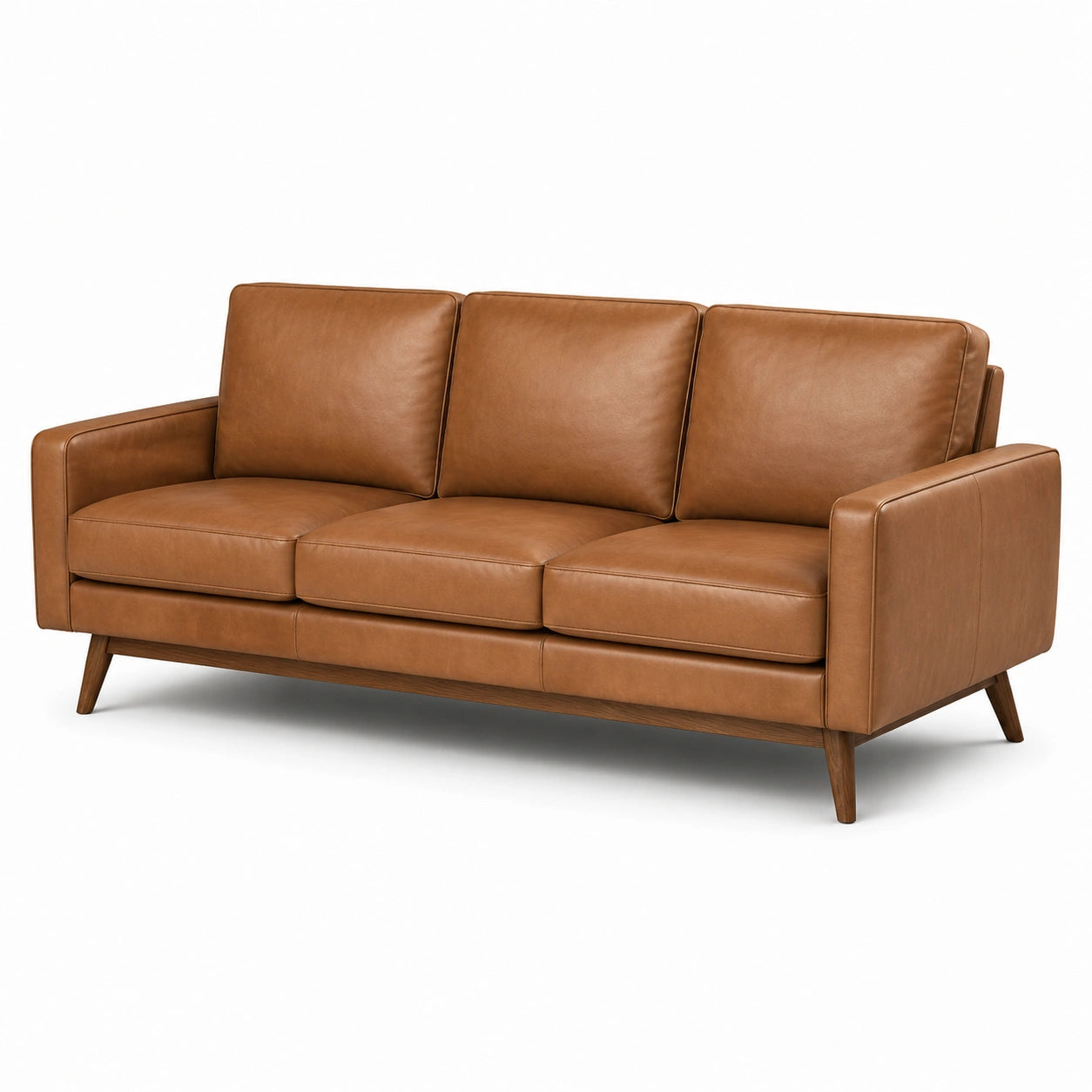 3-Sitzer Ledersofa Glattleder Braun