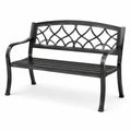 Metall Gartenbank Schwarz 120x60x80 cm
