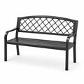 Metall Gartenbank mit Rautenlehne 127 cm Schwarz