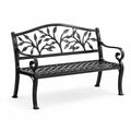 Gartenbank Metall Schwarz mit Ornamenten