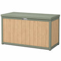 Gartenbox aus Stahl und Polypropylen in Holzoptik 120x60x63cm Grün