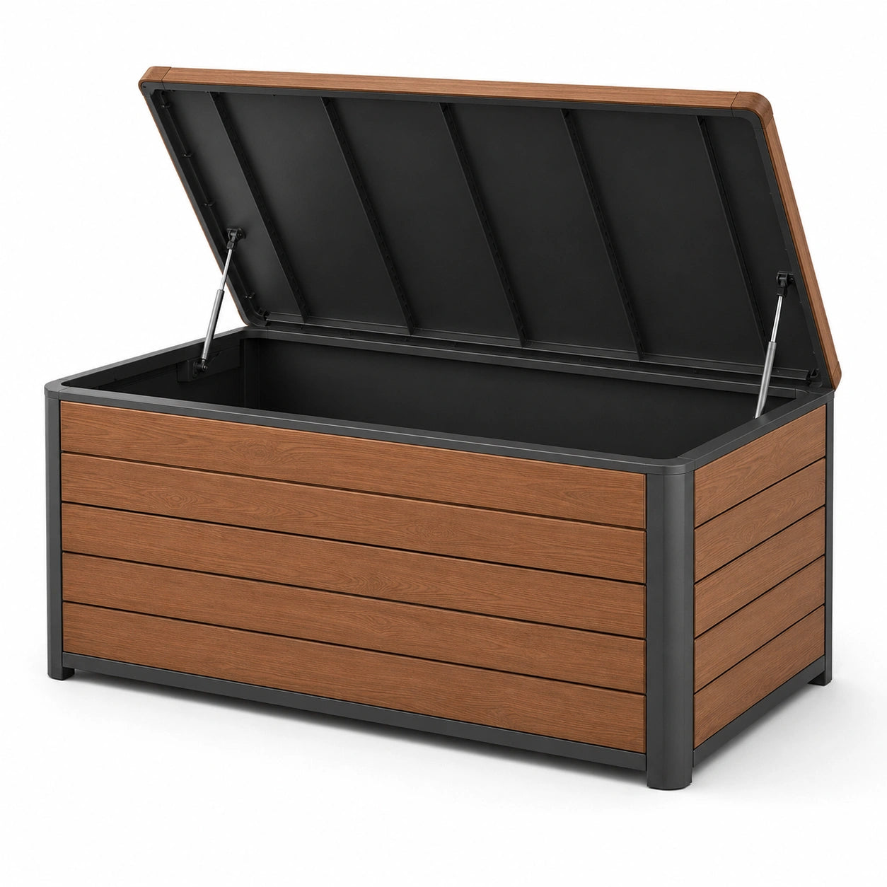 Gartenbox Polypropylen Holzoptik Braun 150x70x60cm
