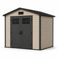 Gartenhaus aus Polypropylen in Holzoptik Beige/Grau 255x225x252 cm