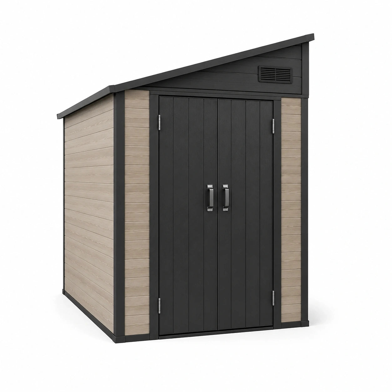 Kunststoff Gartenhaus 180x150x210 cm Schwarz/Braun