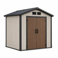 Gartenhaus Polypropylen Stahlrahmen 185 x 152 x 226 cm Hellgrau/Dunkelbraun