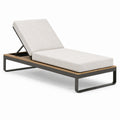 Sonnenliege Aluminium Teakholz Beige