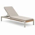 Aluminium Gartenliege Beige mit Teakholz-Details