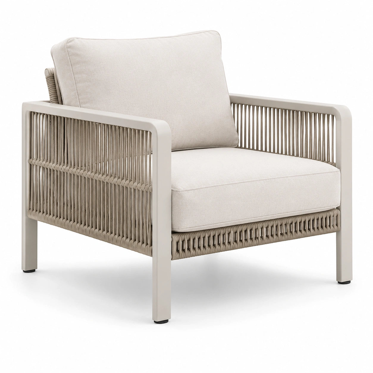 Garten-Loungesessel Aluminium Beige