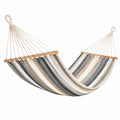 Baumwoll-Hängematte 200x150 cm gestreift Beige/Grau