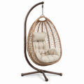 Hängesessel aus Rattan und Stahl Beige mit Gestell